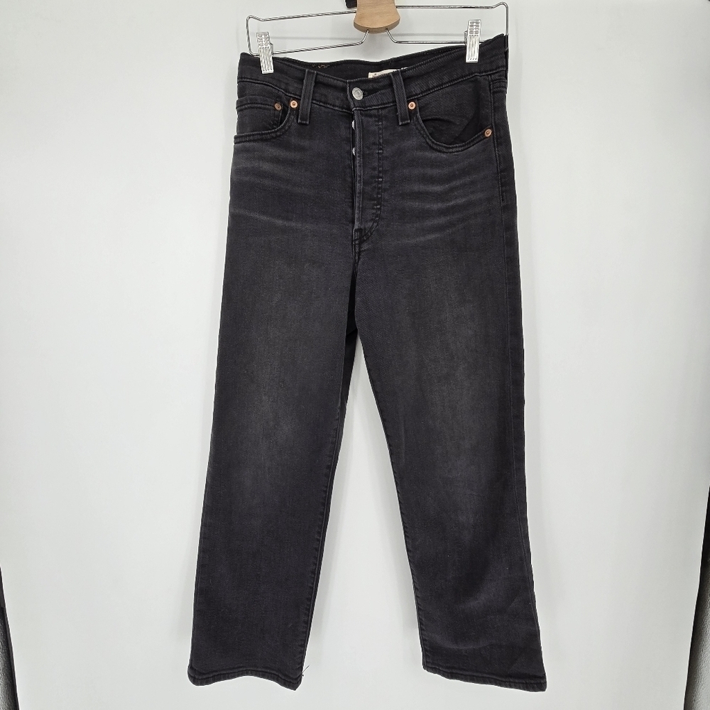 Levi Strauss grey ribcage staright ankle high rise jeans pants size 27